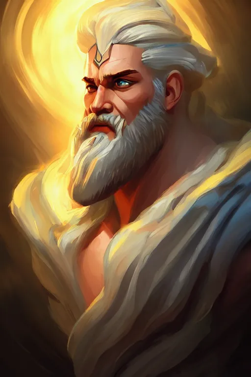 Image similar to the god zeus, egyptian setting, portrait, sharp focus, digital art, cgsociety, concept art, post processed, dynamic lighting, artstation, by emylie boivin and rossdraws