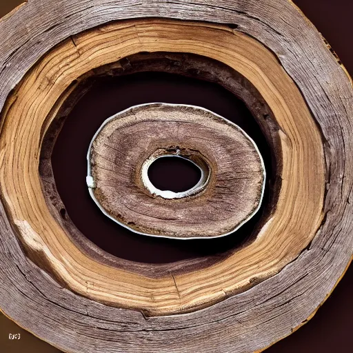 Image similar to Letter O logo of cross section of tree trunk with rings