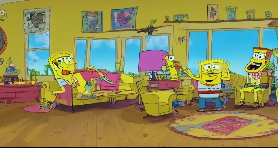 Prompt: the inside of spongebob's house, still from spongebob
