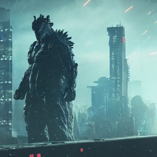 Image similar to Cyberpunk godzilla, photorealistic, 8K, !!!award-winning!!!