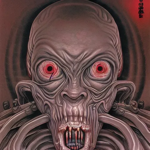 Image similar to naraka buddhist demon korean female, angry female alien, multiple eyes, tubular creature, blood vessels, no face, dystopian surrealism, alex ries zdzisław beksinski, symmetrical long head, smooth marble surfaces, smooth marble surfaces, detailed ink illustration, detailed ink illustration, raiden metal gear, cinematic smooth stone, deep aesthetic