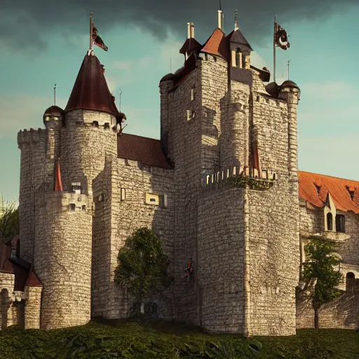 Prompt: 8 k hd detailed octane render of an enchanted medieval castle