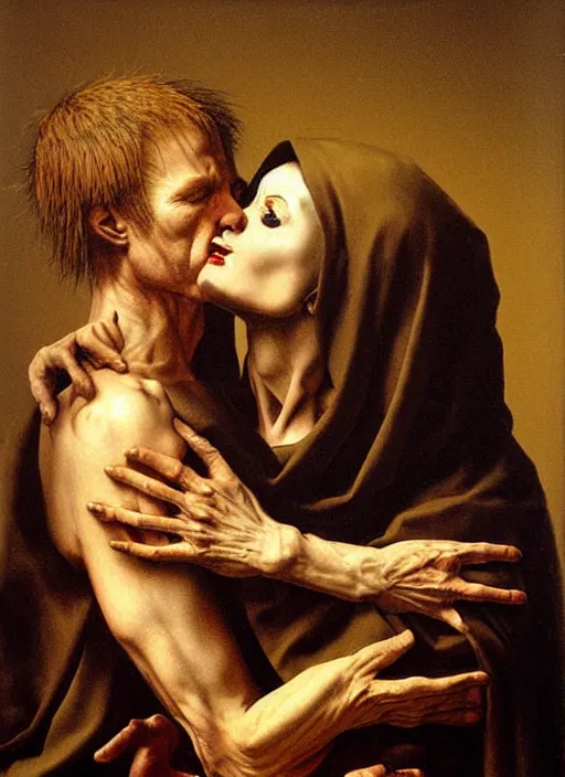 Image similar to the kiss of death - art by petrus christus,