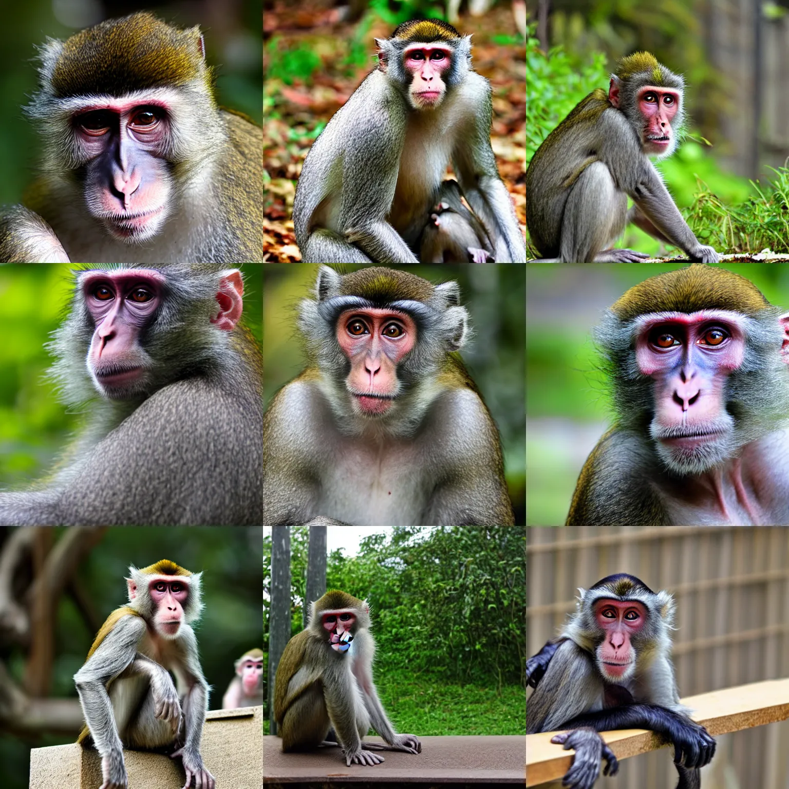 Prompt: macaque shakes the board