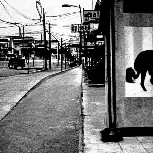 Prompt: the stray dog, by daido moriyama,