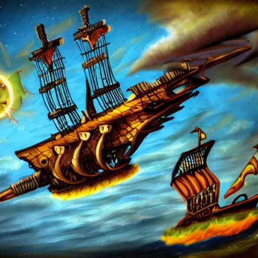 Prompt: pirate spaceship by burns, jim