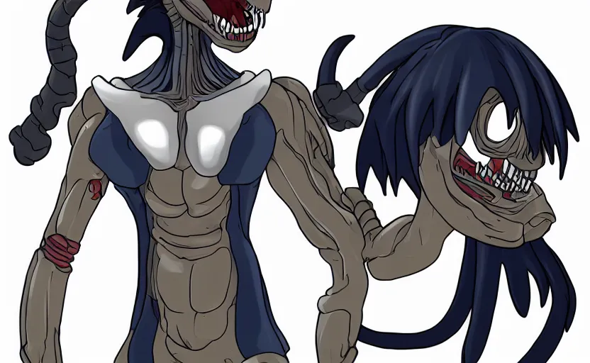 Image similar to Xenomorph in school uniform,