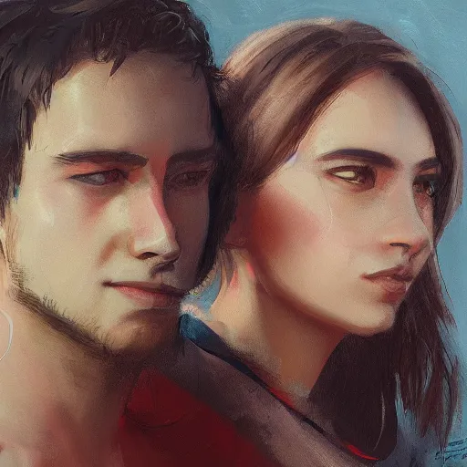 Image similar to portrait of a young couple by the best artists on artstation