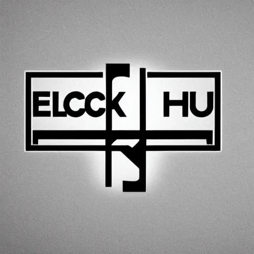 Image similar to black on white logo design in style of eric hu, y 2 k, brutalism, acid, techno