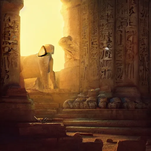 Prompt: ancient egypt, isis temple complex, atmospheric lighting, painted, menacing, overpowering, intricate, volumetric lighting, beautiful, rich deep colours masterpiece, golden hour, sharp focus, ultra detailed, by leesha hannigan, ross tran, thierry doizon, kai carpenter, ignacio fernandez rios