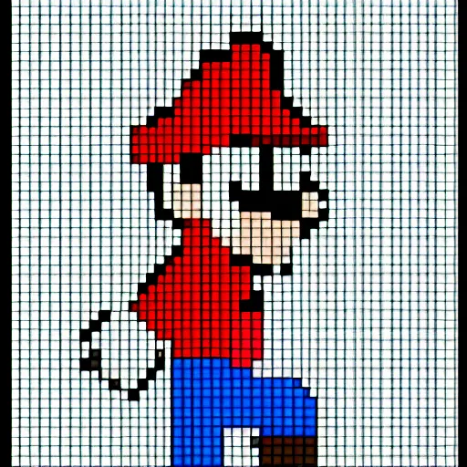 Image similar to mario , pixel art