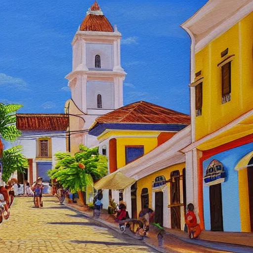 Prompt: a painting or vigan city philippines, 8 k, high definition, highly detailed, photo - realistic