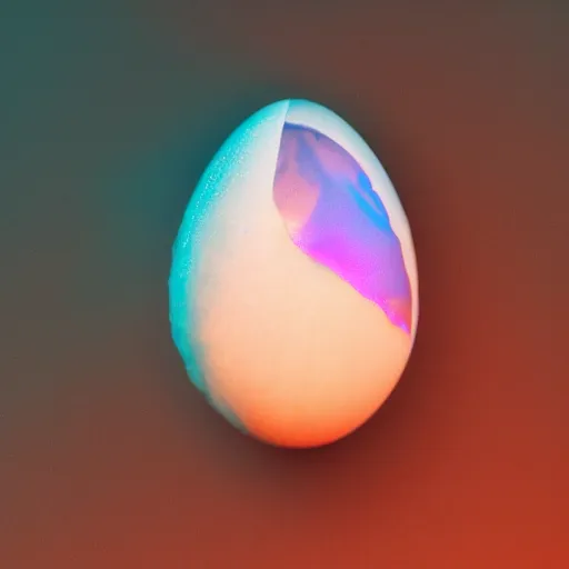 Image similar to - an iridescent angels egg inside a translucent rubber shell, bio luminance, hyper details, cinematic lights, photo bashing, cinematic lighting, octane