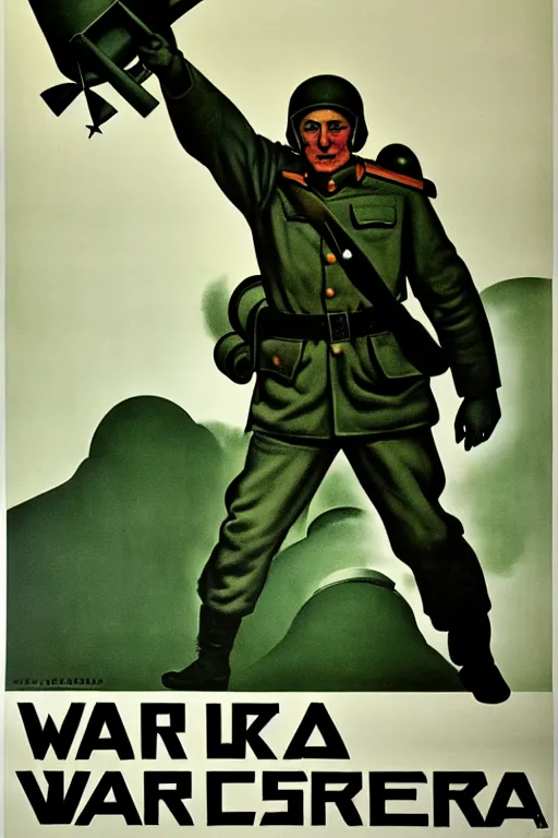 Image similar to war, ussr poster, art by grewski