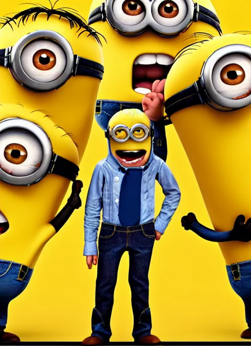 Image similar to minions-inspired fashion, high quality fashion model photo