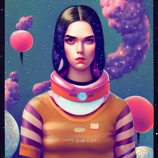 Image similar to Lofi portrait Pixar of comis girl galaxie style by Tristan Eaton Stanley Artgerm and Tom Bagshaw