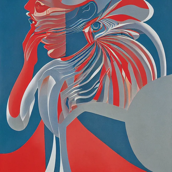 Image similar to soviet woman designed by corbusier, by alex grey, by santiago calatrava