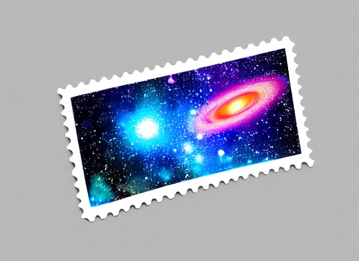 Image similar to a minimalistic sticker illustration of a galaxy, minimalism, artstation, minimalistic post stamp 4 k