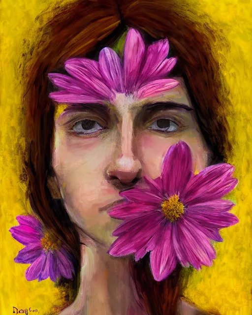 Prompt: Flower woman portrait, Doug Johnson