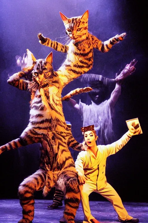 Image similar to 📷 mungojerrie and rumpleteazer, cats musical 1 9 9 8, dynamic lighting, portait