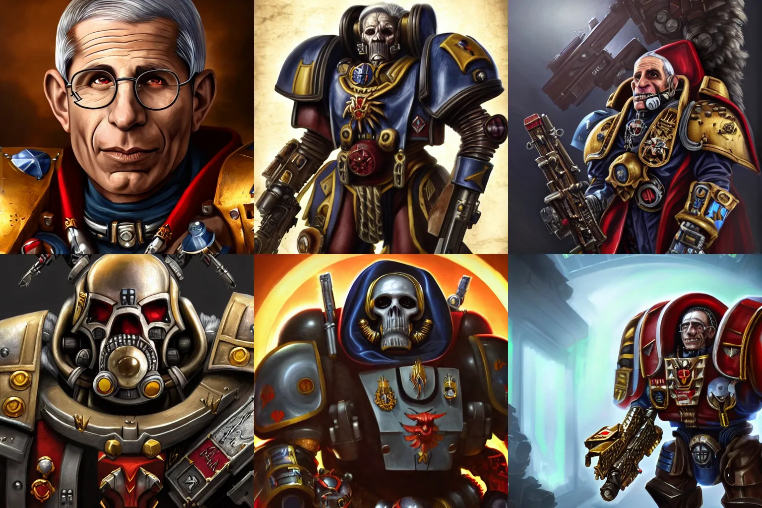 Prompt: Dr. Fauci in Warhammer 40k portrait, 4k resolution, highly detailed, artstation, very sharp, epic