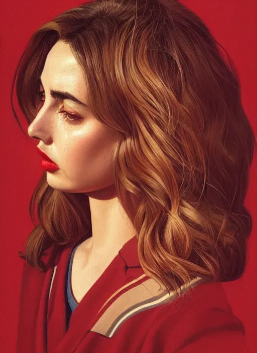 Image similar to twin peaks movie poster art, portrait of ana de armas, from scene from twin peaks, clean, simple illustration, nostalgic, domestic, highly detailed, digital painting, artstation, concept art, smooth, sharp focus, illustration, artgerm, donato giancola, joseph christian leyendecker, wlop
