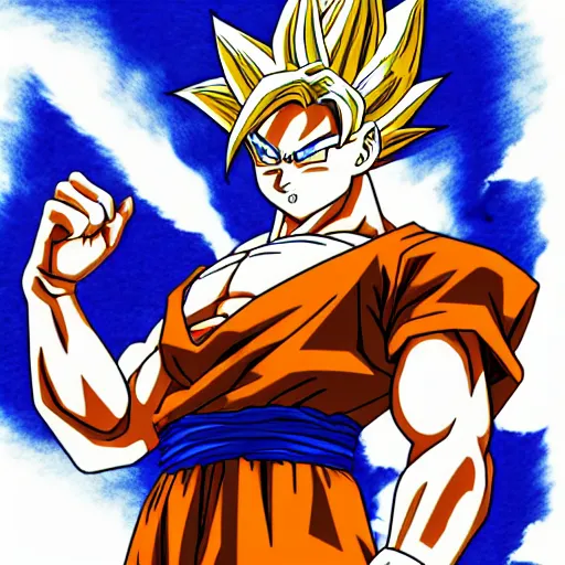 Image similar to Goku and the dragon ball character drawn by the studio ghibli art style