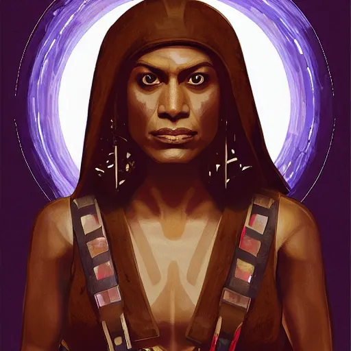 Image similar to “realistic portrait of Rosario Dawson as Ashoka Tano (star wars), digital art”