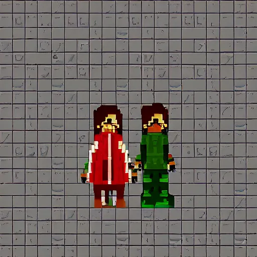 Image similar to two women holding hands in medieval fantasy kitchen, 8 bitfiction, pixel art