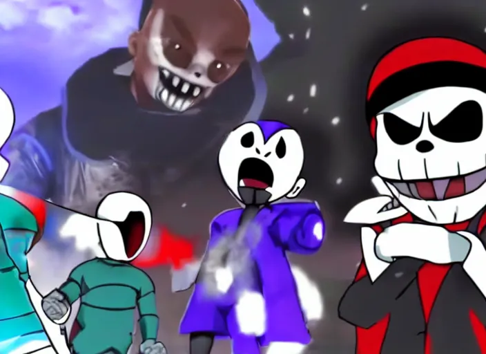 Image similar to etika reacting to sans getting revealed in smash, YouTube video screencap