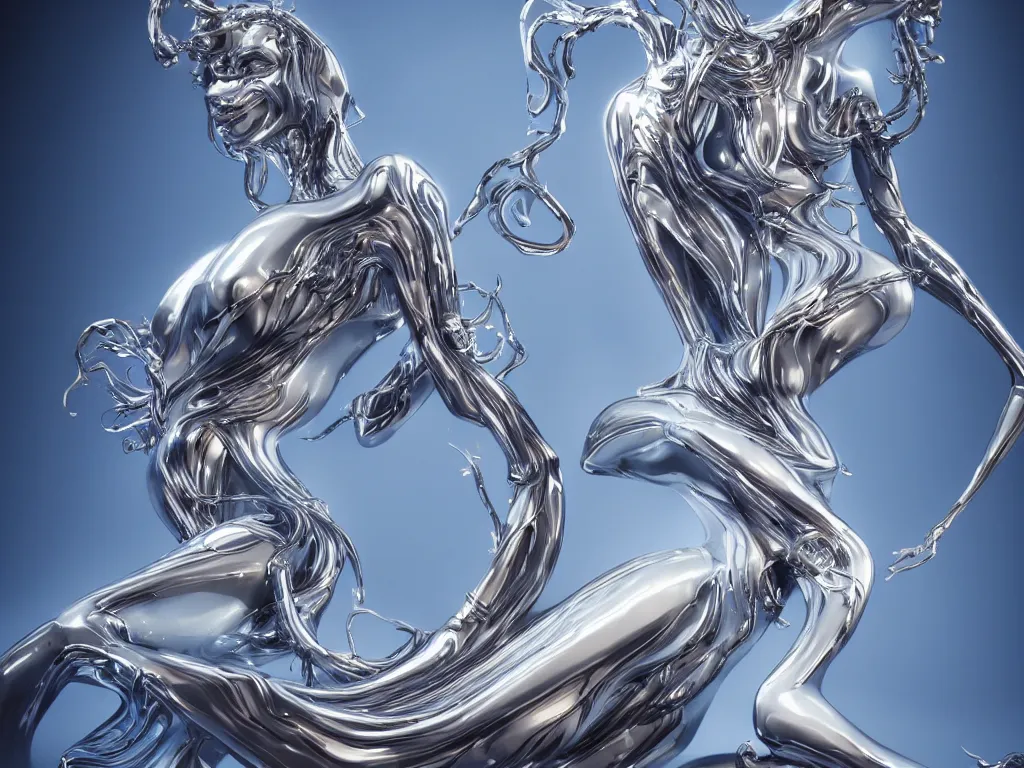 Prompt: deep ocean sculpture, elegant, beautiful, octane render, fantastic, shining, sharp focus, by hajime sorayama