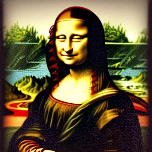 Prompt: Mona Lisa in Minecraft