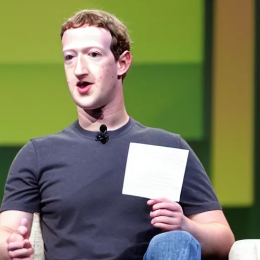 Prompt: photo of Mark Zuckerberg totally not being a robot and being a human being