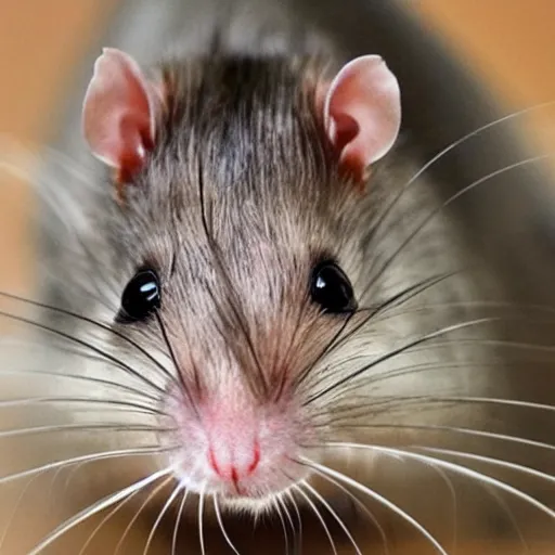 Image similar to a rat with long hair.