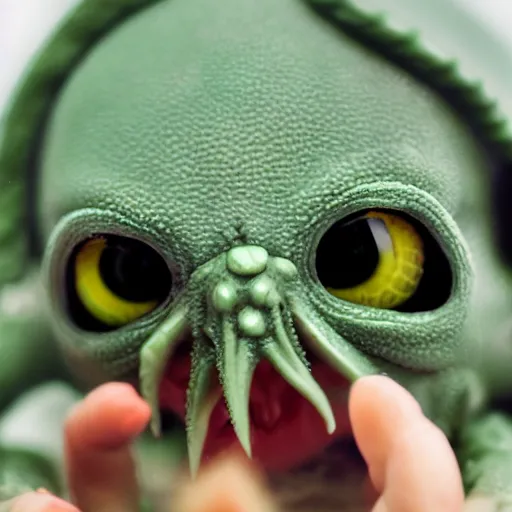 Prompt: baby cthulhu, macro photograph with shallow dof, adorable, freaky