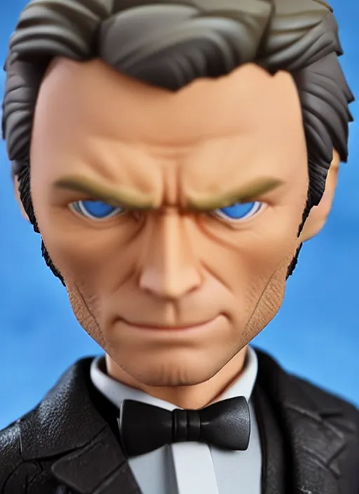 Prompt: clint eastwood, a nendoroid of clint eastwood is dirty harry figurine, realistic face, detailed product photo