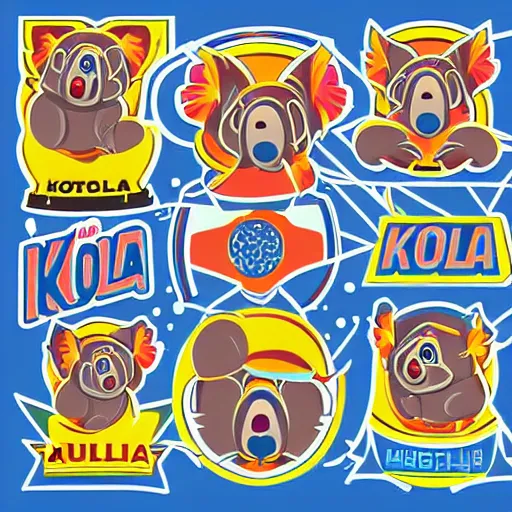 Prompt: Propaganda poster of koala, sticker, highly detailed, colorful, illustration, smooth and clean vector curves, no jagged lines, vector art, smooth