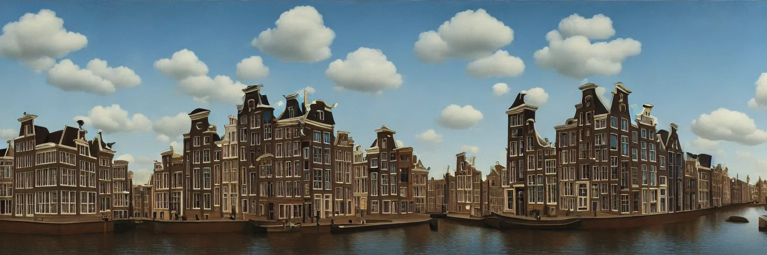 Prompt: amsterdam painting magritte