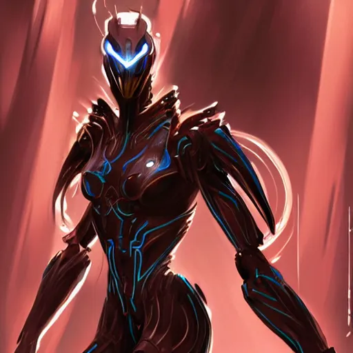 Image similar to sci - fi portrait of a humanoid robot with magic runes, standing in a dark forest, action pose, artgerm, trending on artstation, warframe concept art