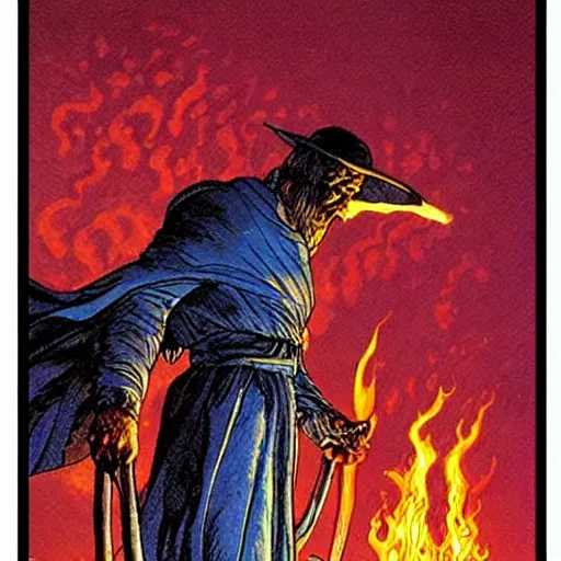 Prompt: the pyromancer by jean giraud