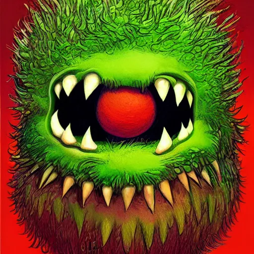 Image similar to a portrait of a tennis ball monsters, digital art, fantasy, magic, chalk, trending on artstation, ultra detailed, professional illustration by basil gogos