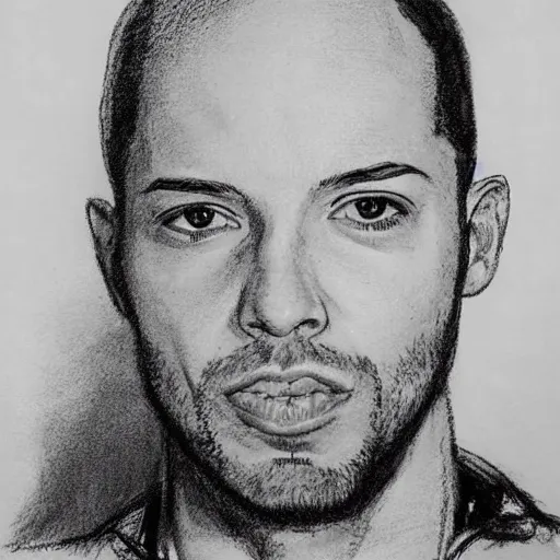 Prompt: andrew tate, police sketch