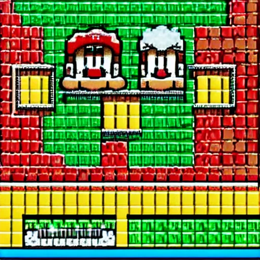 Prompt: Bubble and Bobble in Mario Brothers