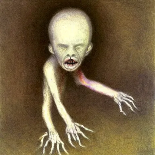 Image similar to spider baby, by Odd Nerdrum, by Odilon Redon, by, M.C. Escher, beautiful, eerie, surreal, colorful