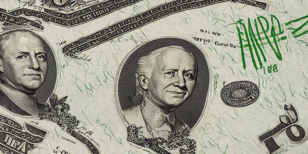 Image similar to A paper currency bill with the face of Bill Clinton, digital scanned currency, high resolution, detailed