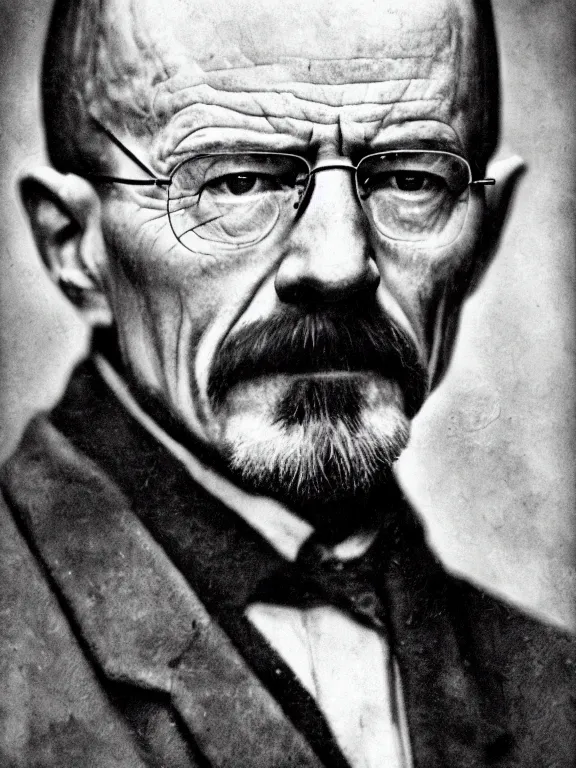 Image similar to !dream portrait of Walter White, ww1 photo, grainy, high detail, high resolution,