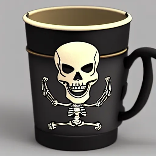Image similar to a cup with a skeleton saying'gaming '!!!!! on it,'gaming '!!!!!