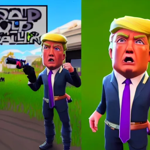 Image similar to donald trump in fortnite