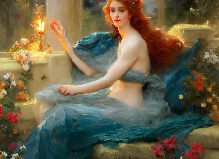 Prompt: princess of fire by vladimir volegov and alexander averin and delphin enjolras and daniel f. gerhartz and pierre auguste cot