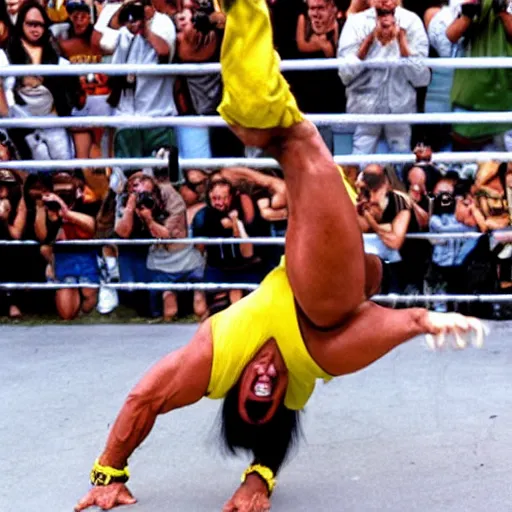 Prompt: Hulk Hogan breakdancing